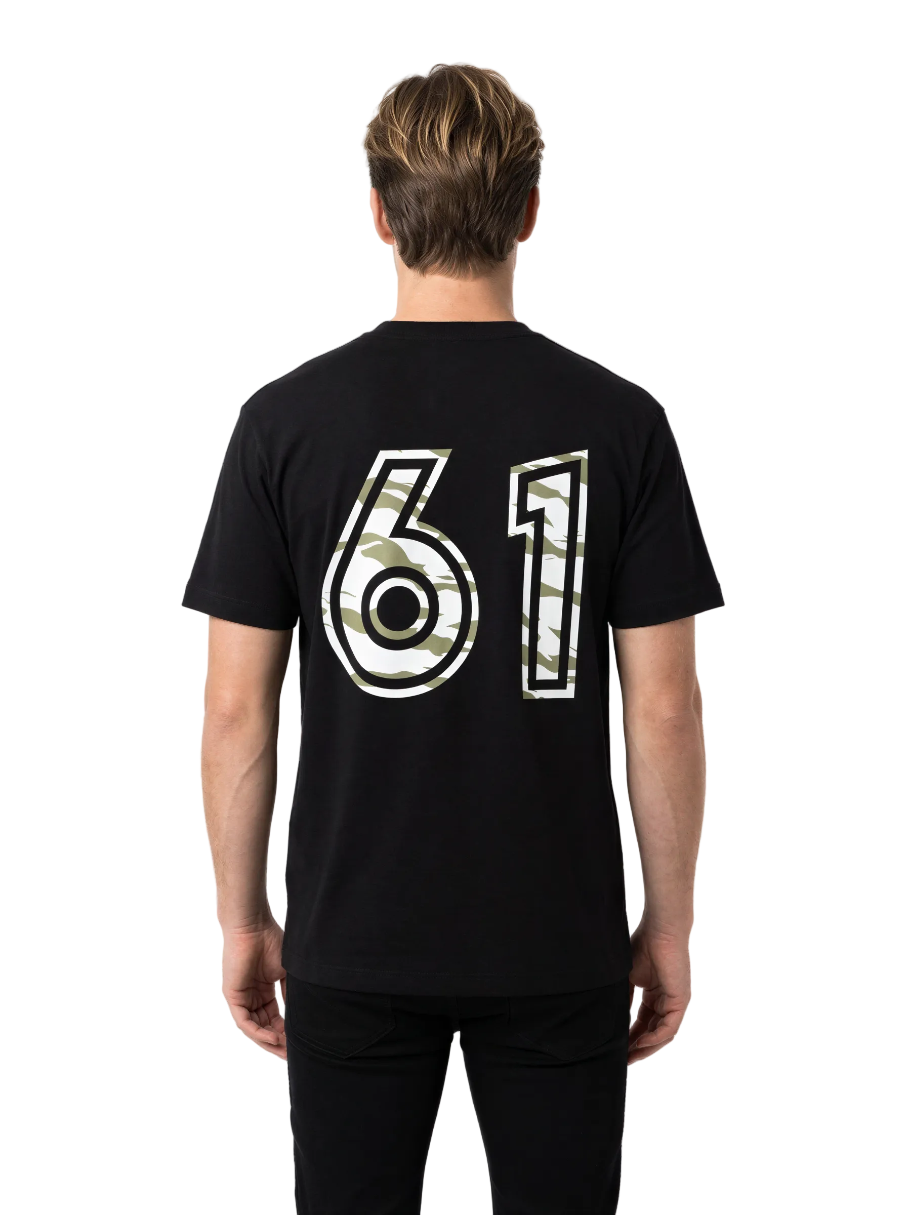 MARKE 61 Black T-shirt with front and back print