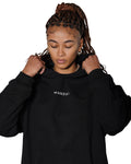 The signature Black Hoodie-Bold Back, Elegant Front
